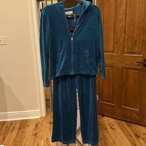 Spiegel teal velour tracksuit size Small